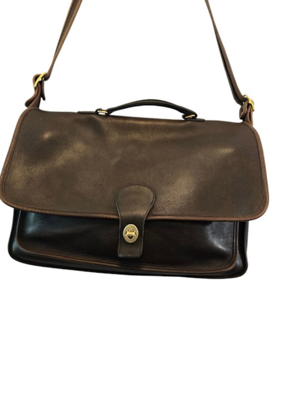 VINTAGE COACH METROPOLITAN BROWN LEATHER MESSENGER BRIEFCASE  BAG (329-3847)